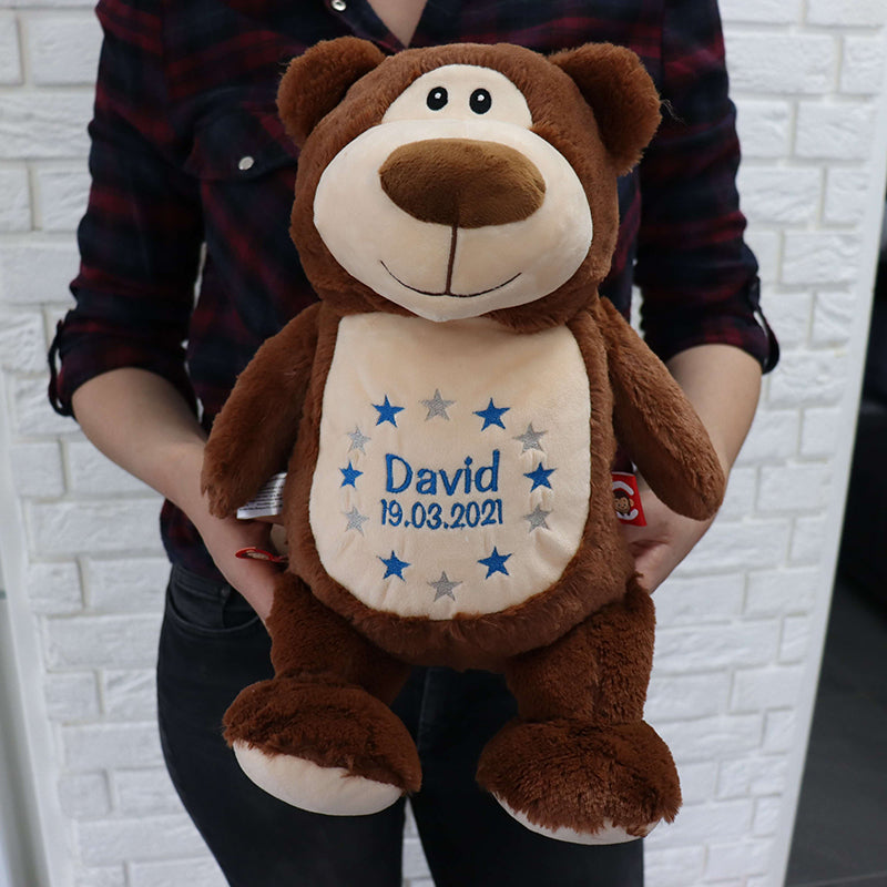 Kuscheltier mit Namen-Bär Dunkel