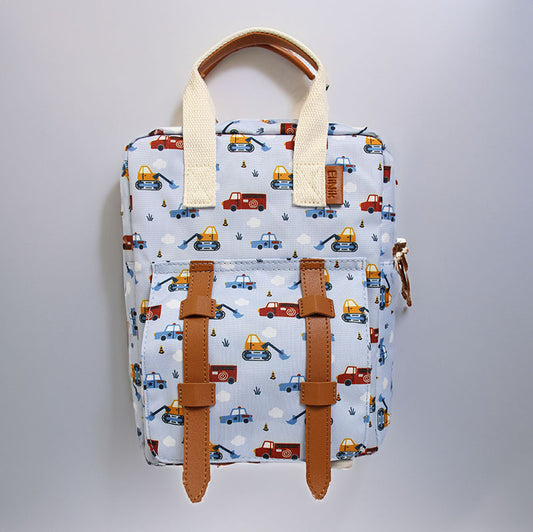 Kindergartenrucksack mit Brustgurt und Namen - Fahrzeuge