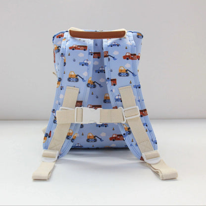 Kindergartenrucksack mit Brustgurt und Namen - Fahrzeuge