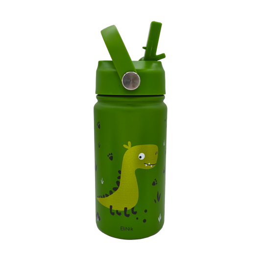 EliNik© Kindertrinkflasche EliNik 350ml- Dino grün