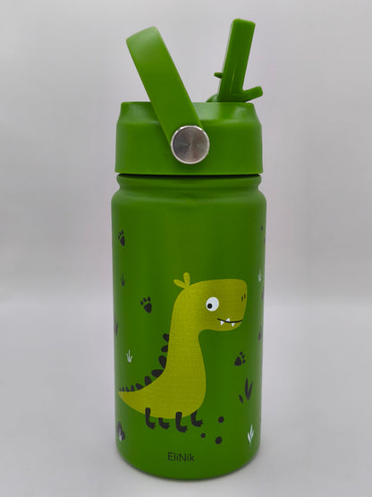 350l Kindertrinkflasche aus Edelstahl mit Namen- Dino