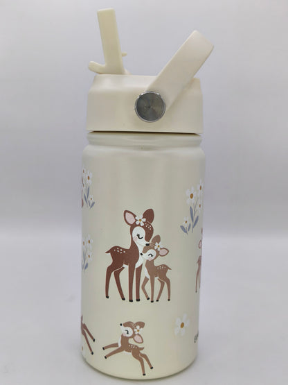 Kindertrinkflasche mit Namen aus Edelstahl- Reh