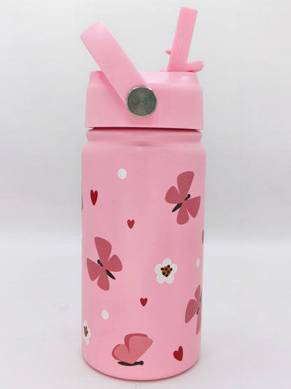 EliNik Kindertrinkflasche mit Namen aus Edelstahl- Schmetterling