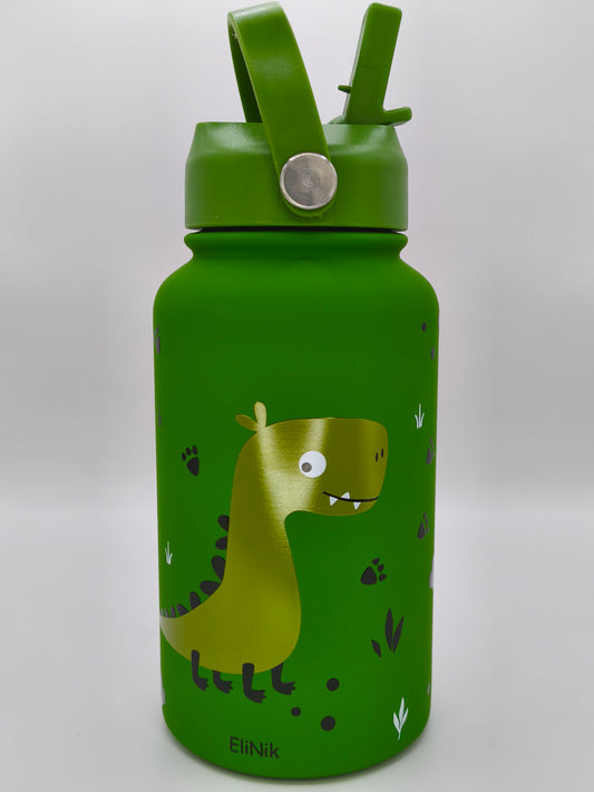 Edelstahl Kindertrinkflasche  650ml personalisiert mit Namen-Dino