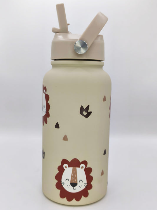Edelstahl Kindertrinkflasche  650ml personalisiert mit Namen- Löwe