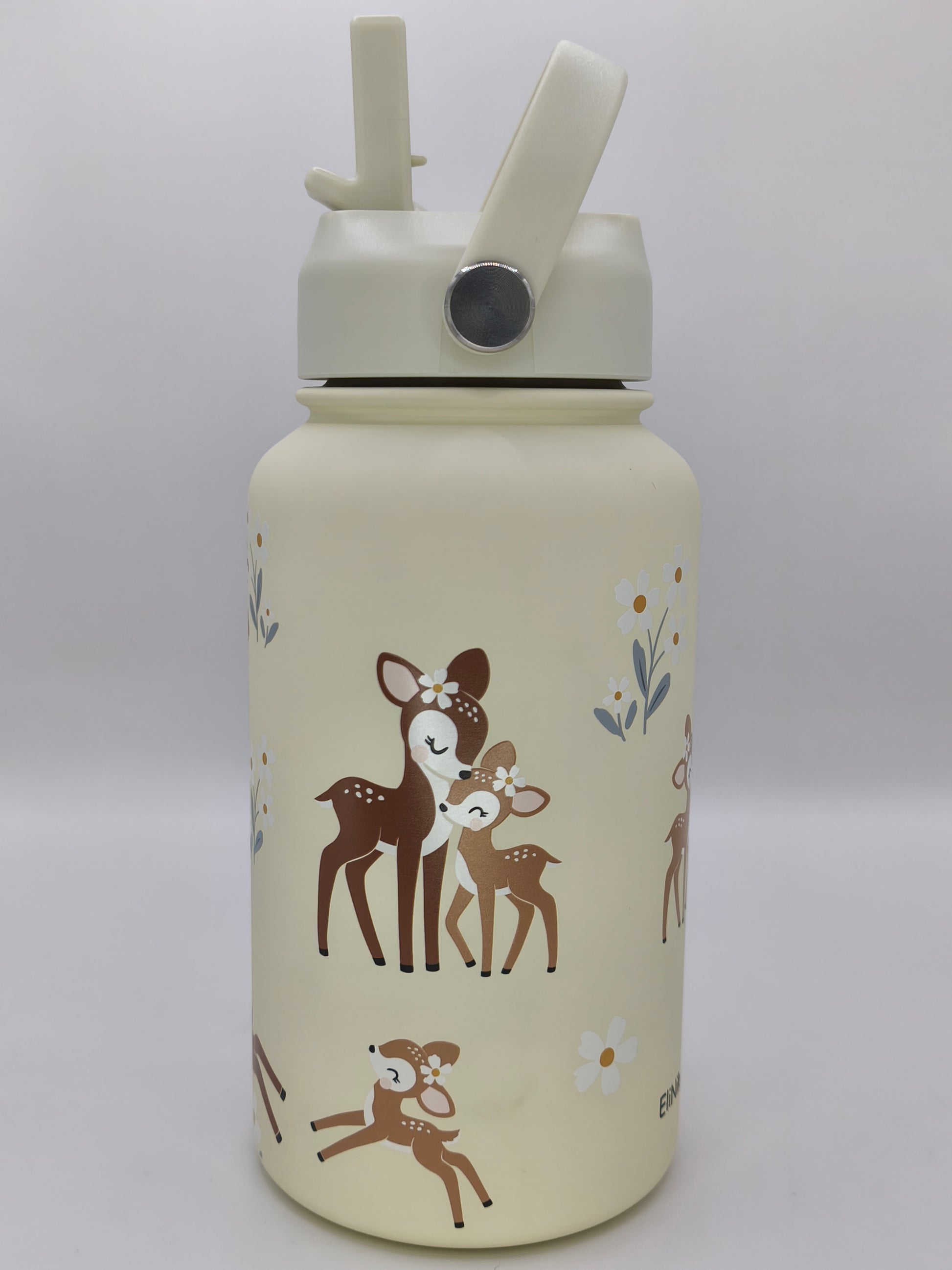 Edelstahl Kindertrinkflasche  650ml personalisiert mit Namen-Reh