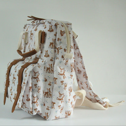 Kindergartenrucksack mit Brustgurt und Namen - Reh