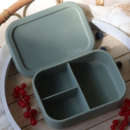 Brotdose Lunchbox mit Namen aus Silikon mit 3 Fächern