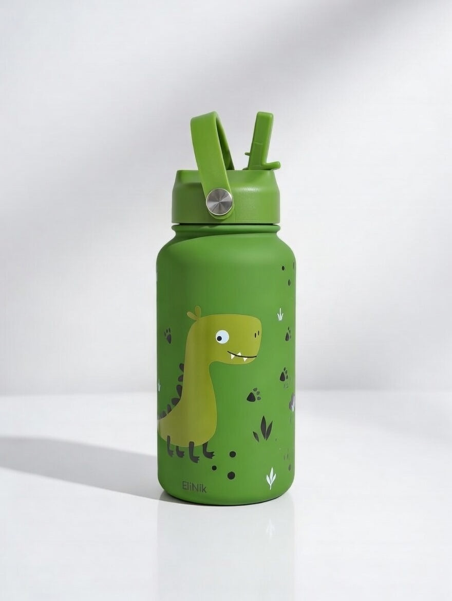 EliNik© Kindertrinkflasche EliNik 650ml- Dino grün